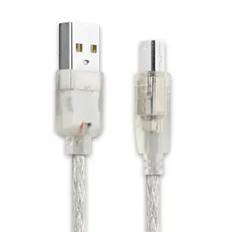 3m USB-kabel / datakabel med USB A Standard USB till USB B - Transparent skrivar-sladd för skrivare, printer, scanner med mera