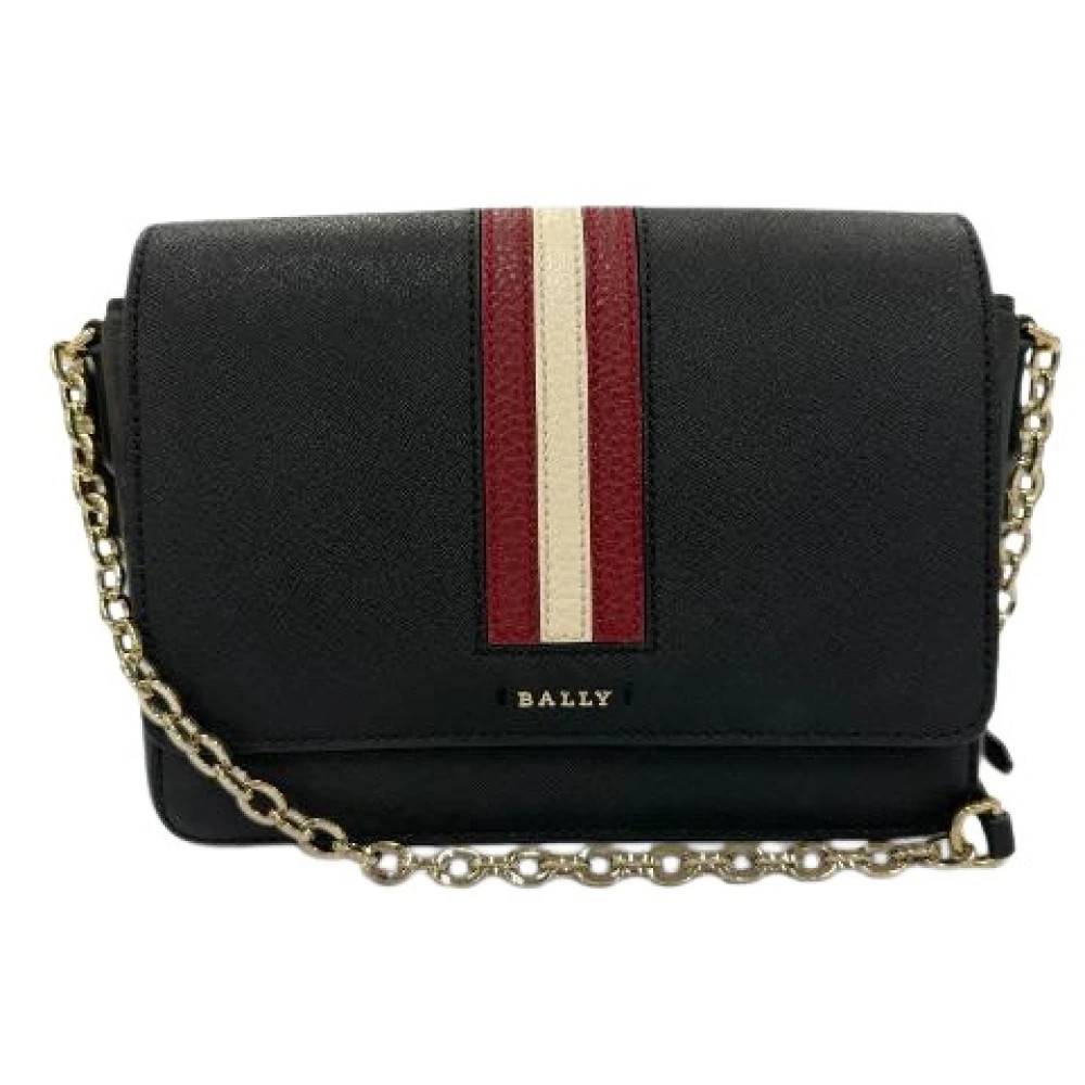 Bally Pre-owned Pre-owned Seliah Læder Skuldertaske - Vintage - Dame - Sort - ONE SIZE - Uld