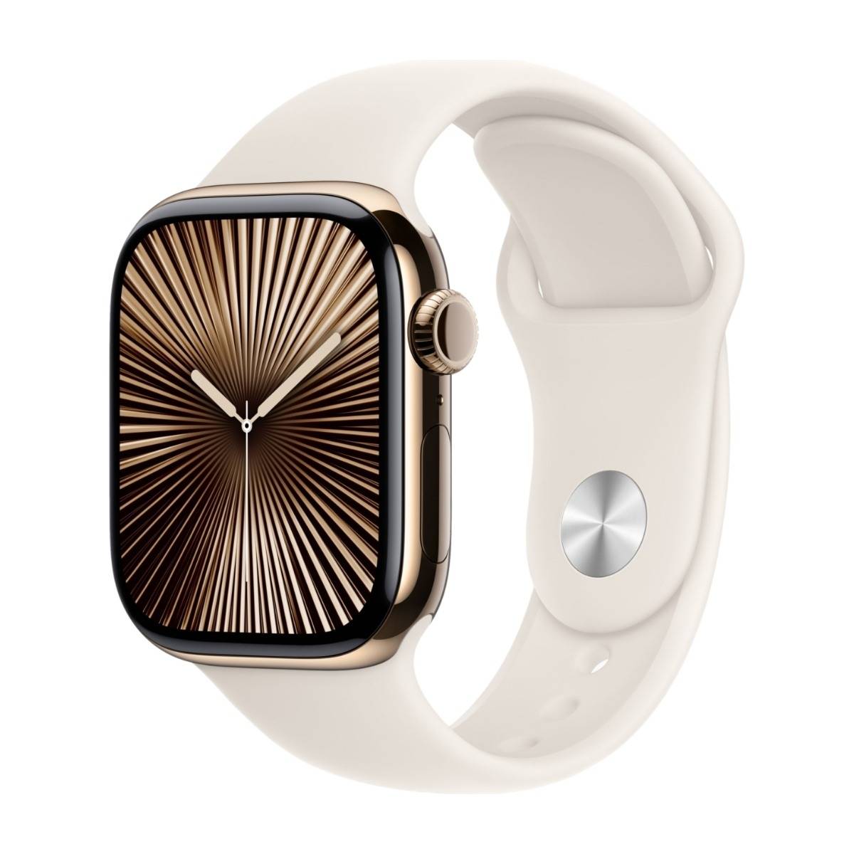Apple Watch Series 10 GPS + Cell 42 mm guld titan, stjärnglans sportband - M/L