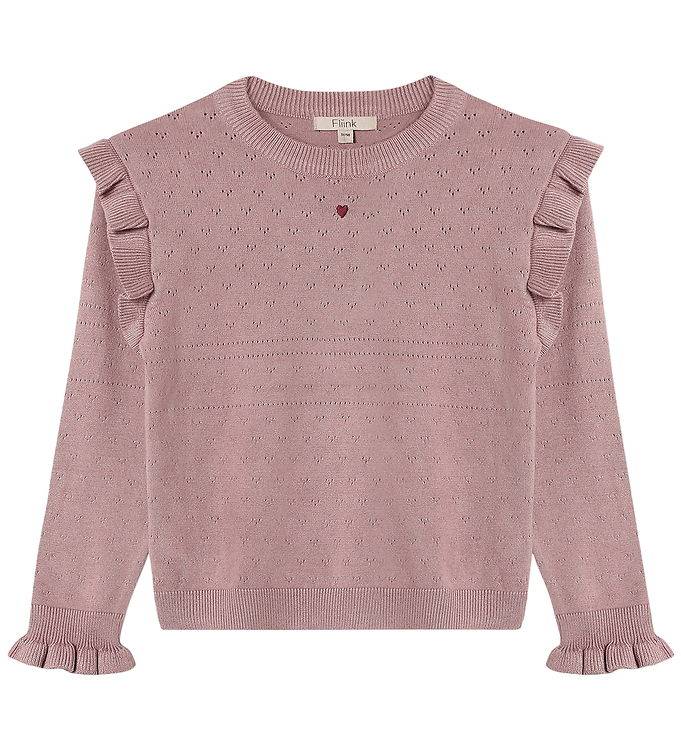 Fliink Tröja - Stickad - Fame O-Neck - Woodrose - Fliink - 1-1½ år (80-86) - Tröja