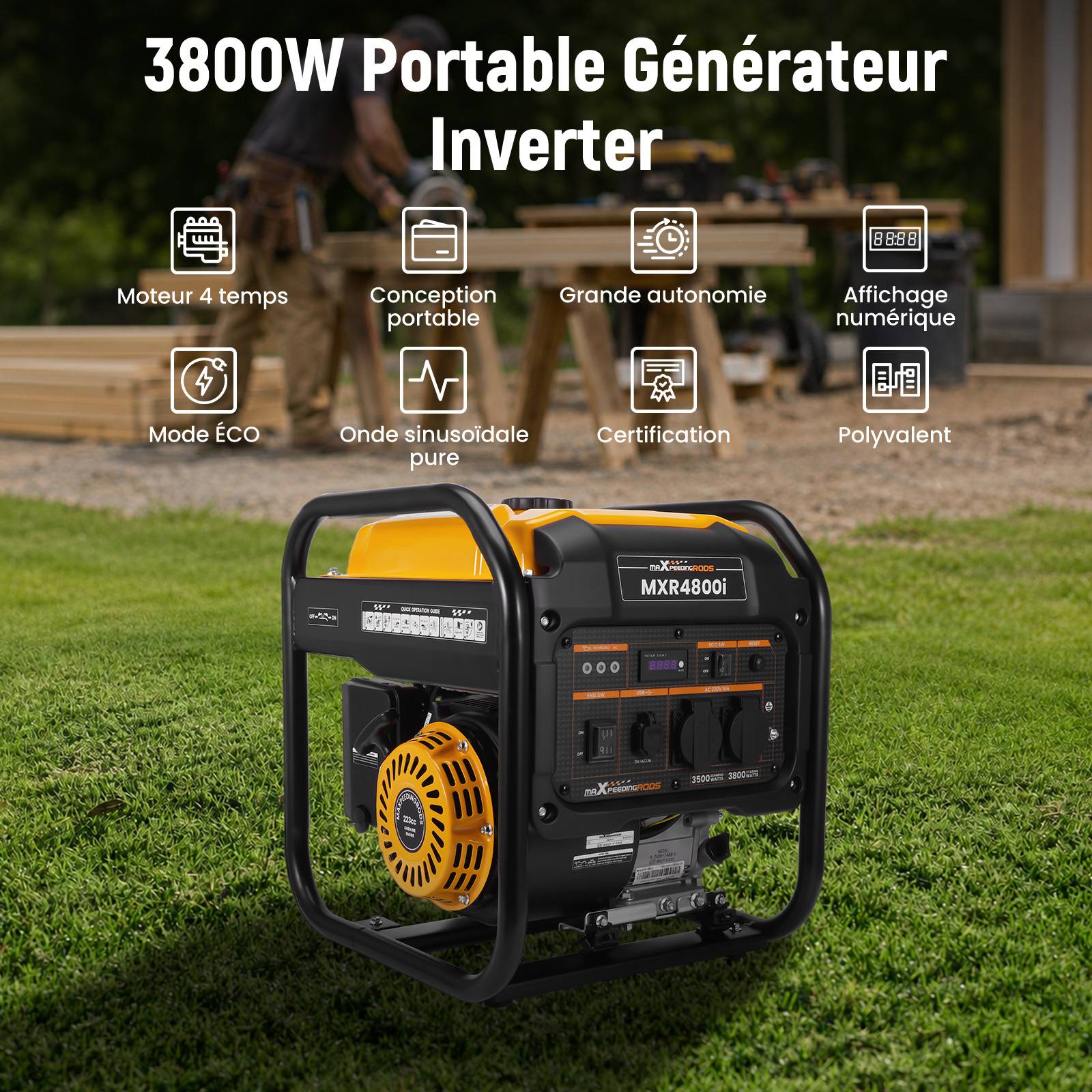 3.5 kW / 3.8 kW Inverter Generator – 4-Stroke  with Digital Meter