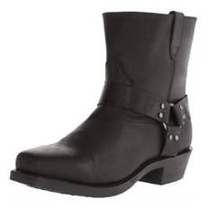 Men'S Leather Boots Side Zipper Western Cowboy Boots Retro Men'S Short Boots Lightweight Comfort Outdoors Boots Large Size 44 svart