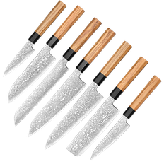 Japansk knivsæt | Paring Petty Nakiri Santoku Bunka Gyuto Brødkniv | Yuki-onna