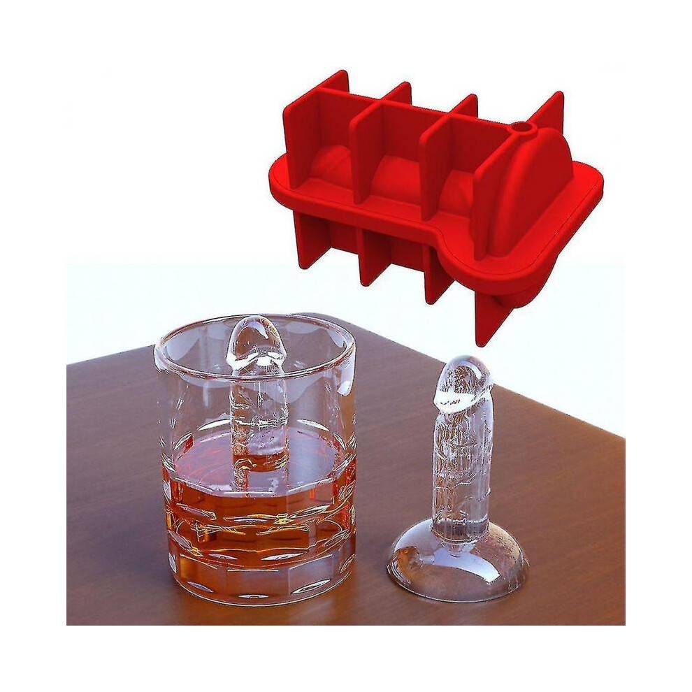 (3 pcs, red) 2 Pcs Spoof Ice Cube Mold, Adult Prank Ice Cube Mold, Silicone Ice Cube Mold Novelty Party Ice Cubes Maker Tw