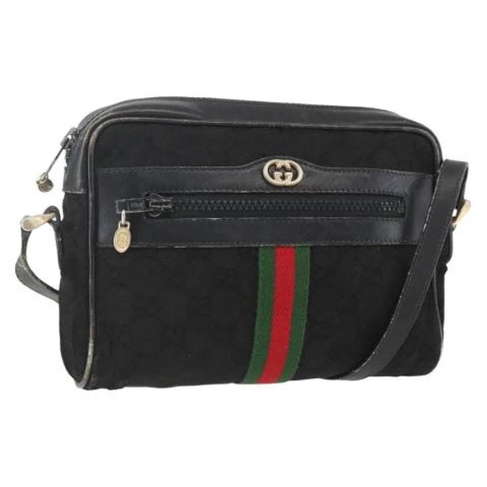 Gucci Vintage Pre-owned Canvas Cross Body Taske - Vintage - Dame - Sort - ONE SIZE -
