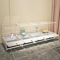 Kaninbur, inomhus stor kaninbur, avtagbar extra stor kaninbur, marsvin bur, kaninhölje, för iller, chinchilla, igelkott (färg: Stil1, storlek: 144 x 37 x 55 cm)