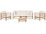 Trädgårdssoffgrupp med bord 6-sits CERRETO Bambu Taupe