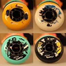 Original city monkey 85a slalom & bromsrulle, universal universal fsk inlines skridskor hjul multifunktions [ 72mm 76mm 80mm ] - Vit / 72mm
