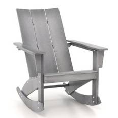 Gungstol utomhus Adirondack trädgårdsstol gjord av HDPE 93 x 55,5 x 90 cm grå
