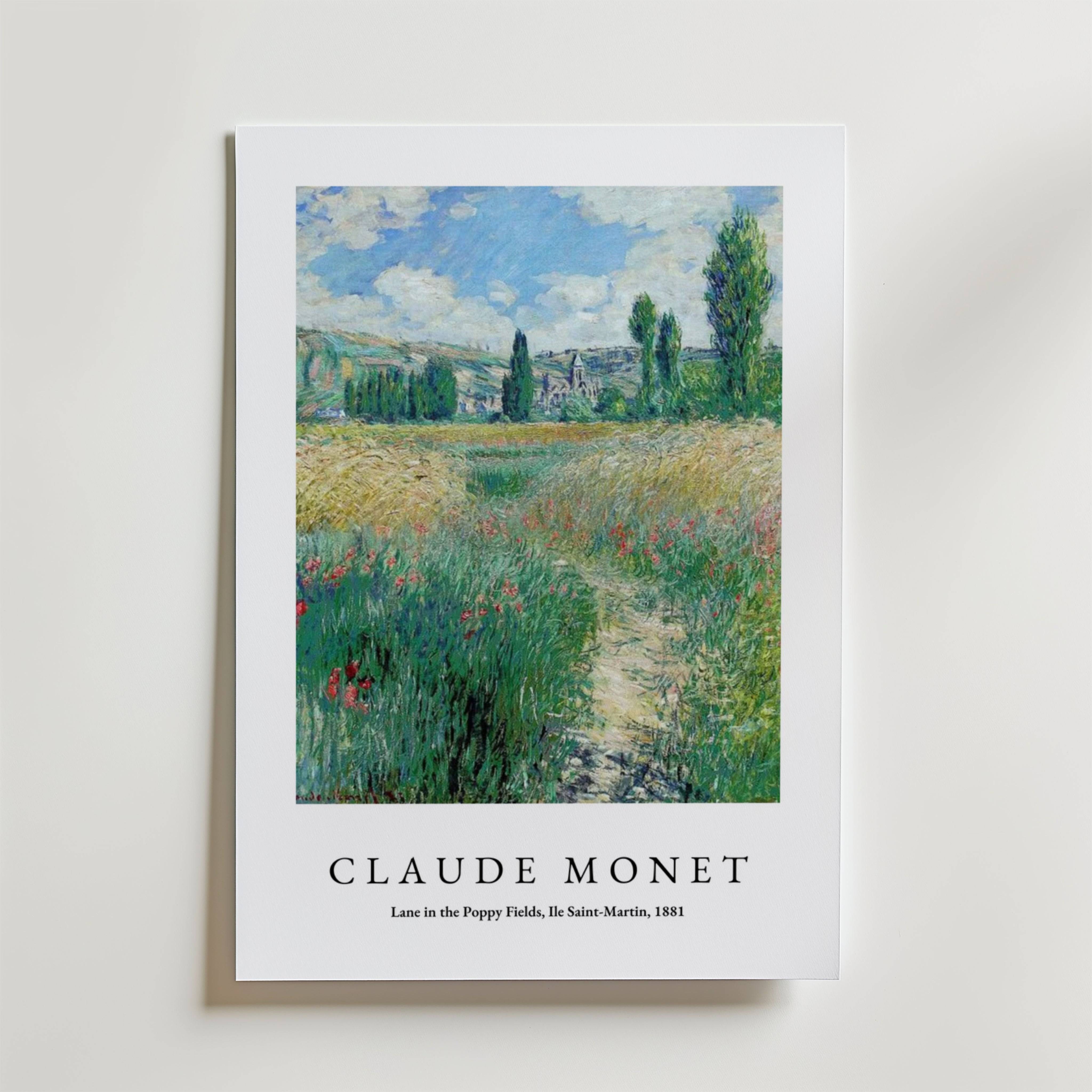 Claude Monet Lane In The Poppy Fields Posters - Premium Canvas 50x70 cm