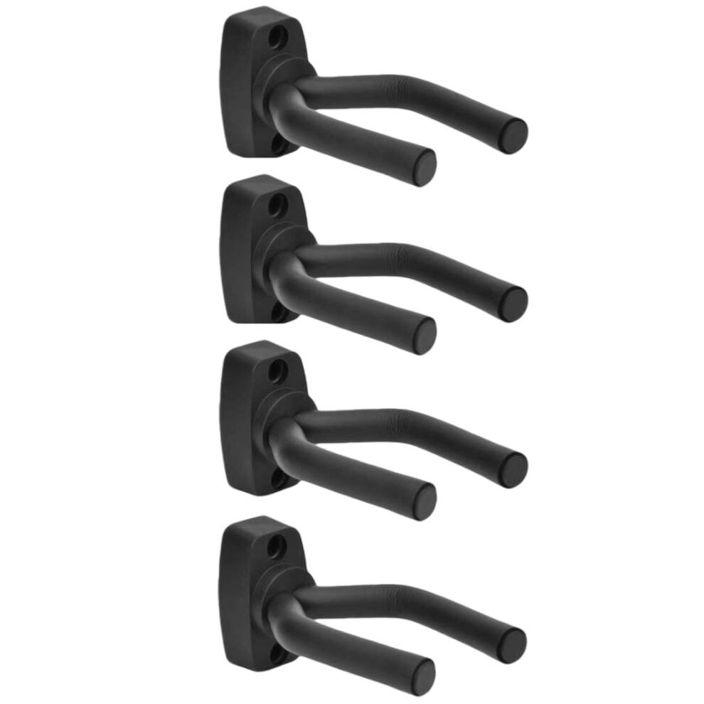 Vægophæng til guitar, sort valnøddetræ med drejelig gaffel, kompatibel med alsidig display, nem at installere dekorativ guitarholder, 4-pak
