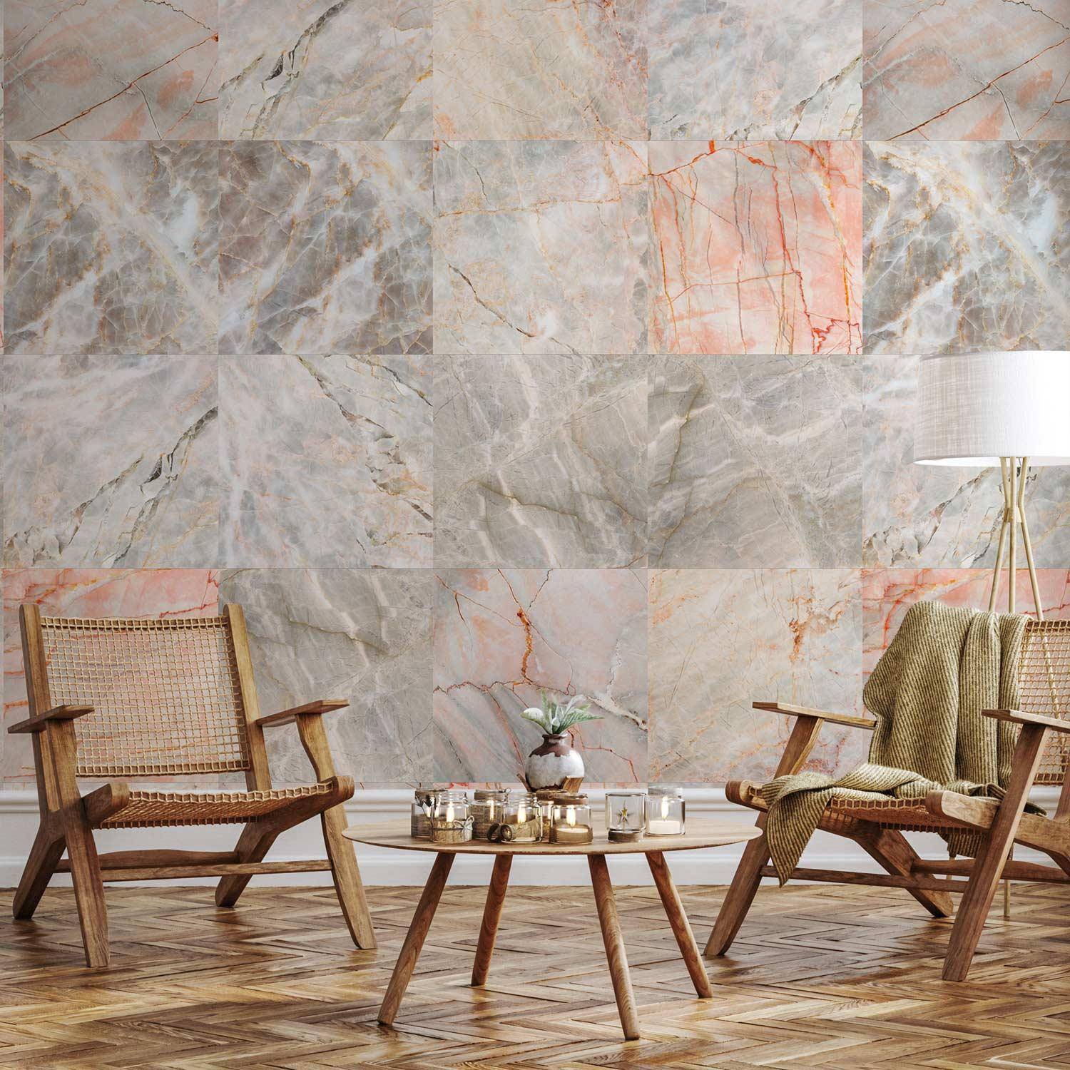 Tapet med marmormønster - Marble Puzzle - 50 x 1000 cm - Premium