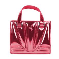 Ferrari, Taske, Dame, Lyserød, ONE SIZE, Læder, Metallic Fuchsia Læderhåndtaske med Magnetisk Lukning