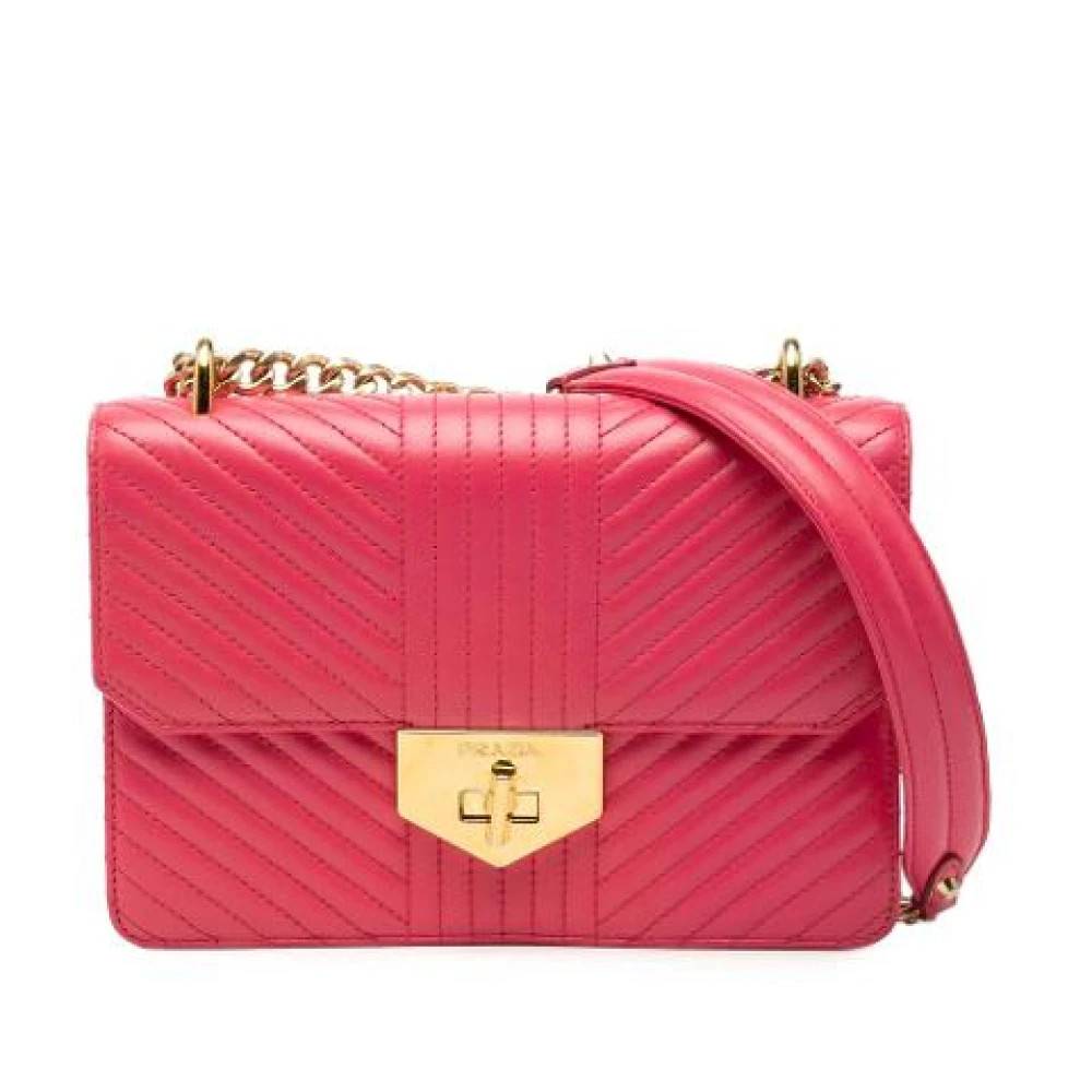 Prada Vintage Pre-owned Vintage Crossbody Taske - Vintage - Dame - Lyserød - ONE SIZE - Læder