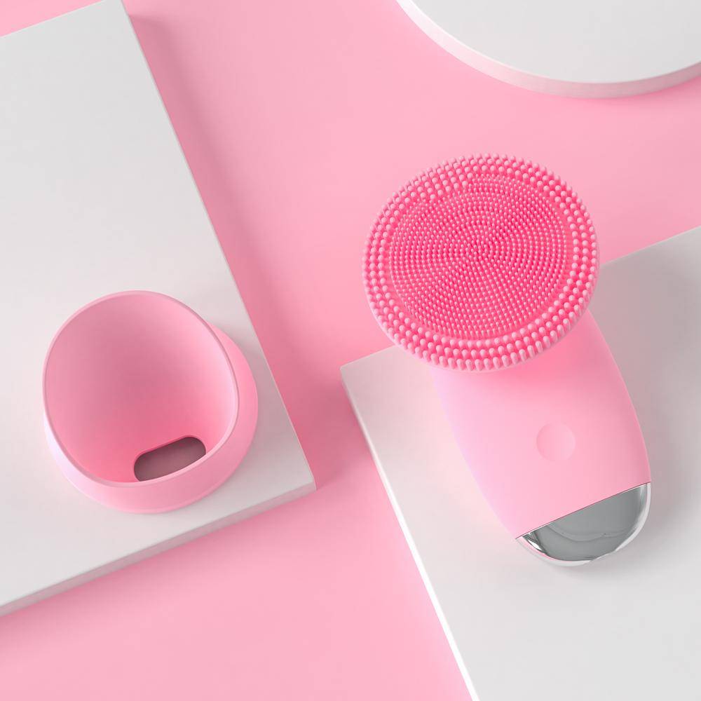 Silicone Face Cleansing Brush Electric Facial Scrubber Massager Sonic Vibration Waterproof Skin Care Tool for Pore Cleaning rosa