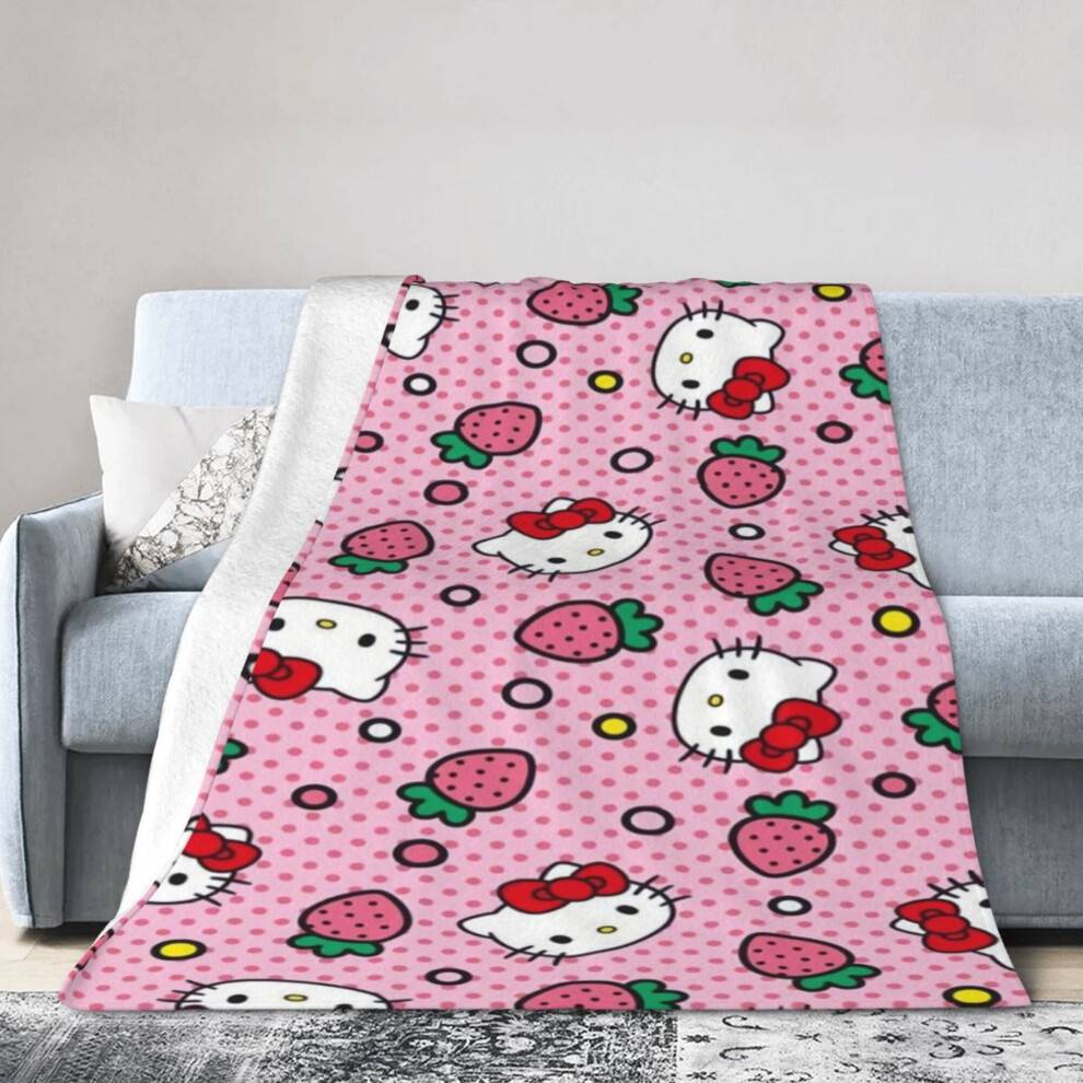 Hello Kitty tecknad flanellfilt 122x152 cm