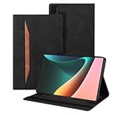 Avlbin fodral Xiaomi Mi Pad 5/Mi Pad 5 Pro magnetiskt skyddsfodral multivinkel origami stativfunktion PU-läder fodral för Xiaomi Mi Pad 5/Mi Pad 5 Pro 11 tum 2021 (svart)