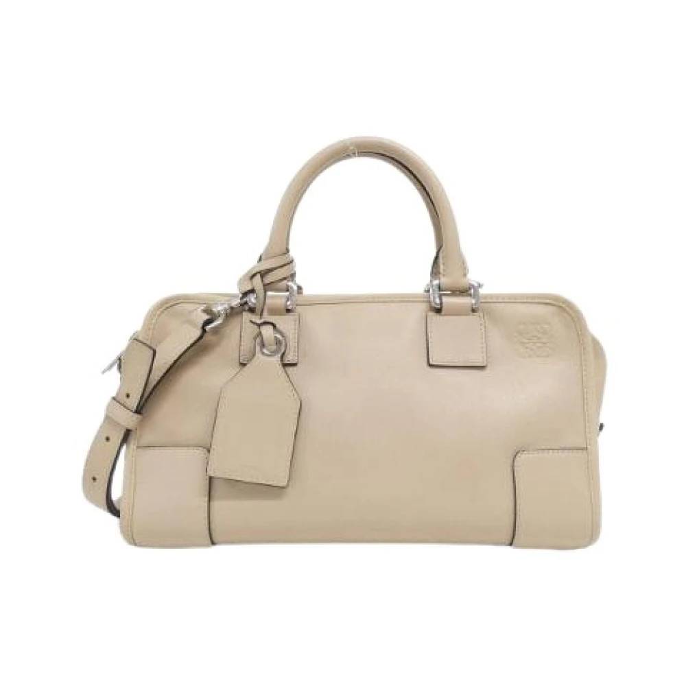 Loewe Pre-owned Pre-owned Amazona Calf Handbag - Vintage - Dame - Beige - ONE SIZE - Uld
