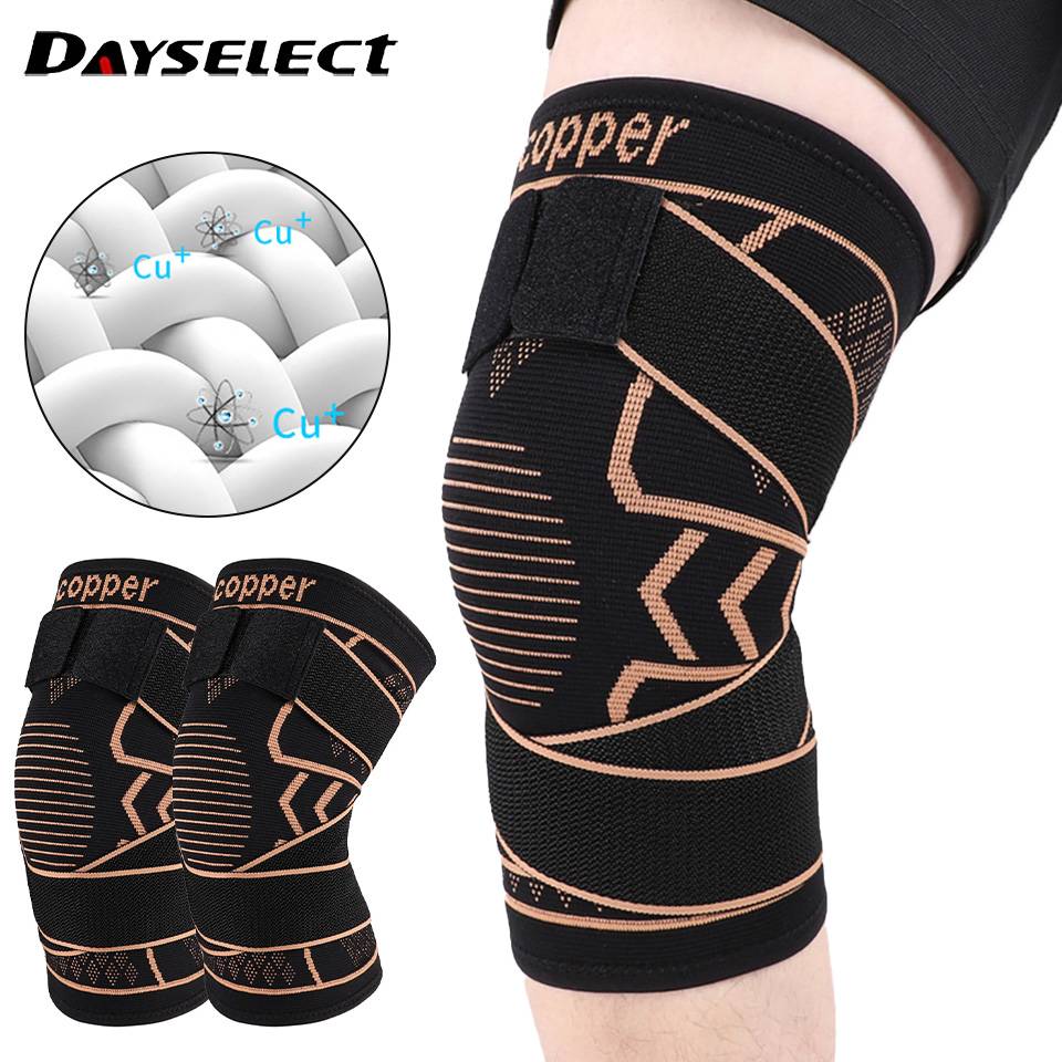Sports Copper Ion Knee Pads Non-slip Knitted Nylon Knee Pads Patella Wear Tendon Injury Fitness Jump Rope Basketball Men Women