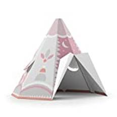 FOLDZILLA Playhouse XXL 1,32 x 1,22 x 1,55 m Made of cardboard Wendy house - Tepee Ethnic Pattern Pink