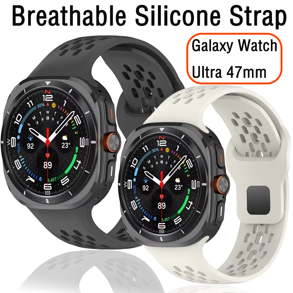 Silicone Strap for Samsung Galaxy Watch 8 7 Ultra 47mm Breathable Soft Wristband Bracelet Samsung Watch Ultra Correa Accessories