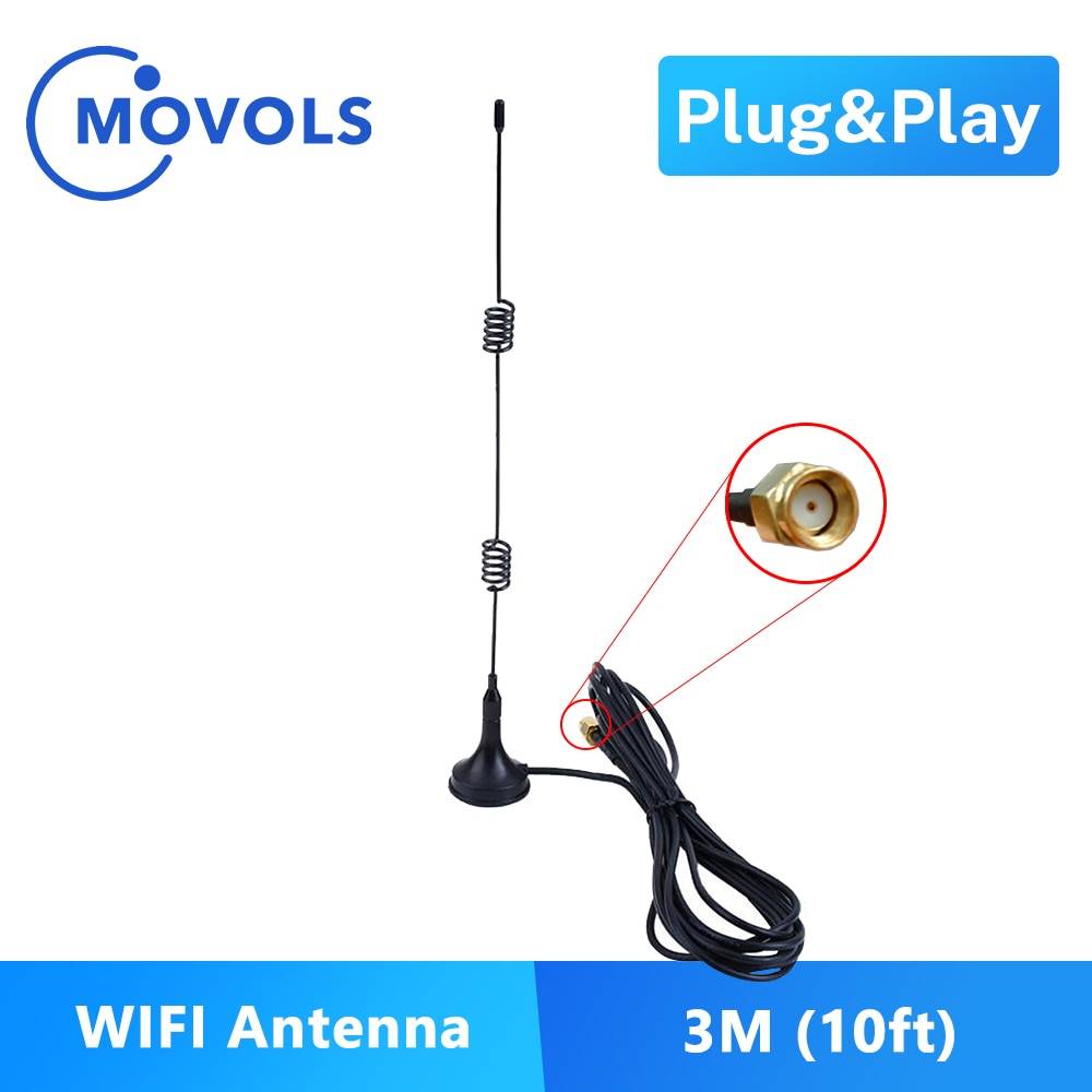 2.4 ghz 9 dbi trådlös wifi wlan 5 x range booster antennförlängare + bas