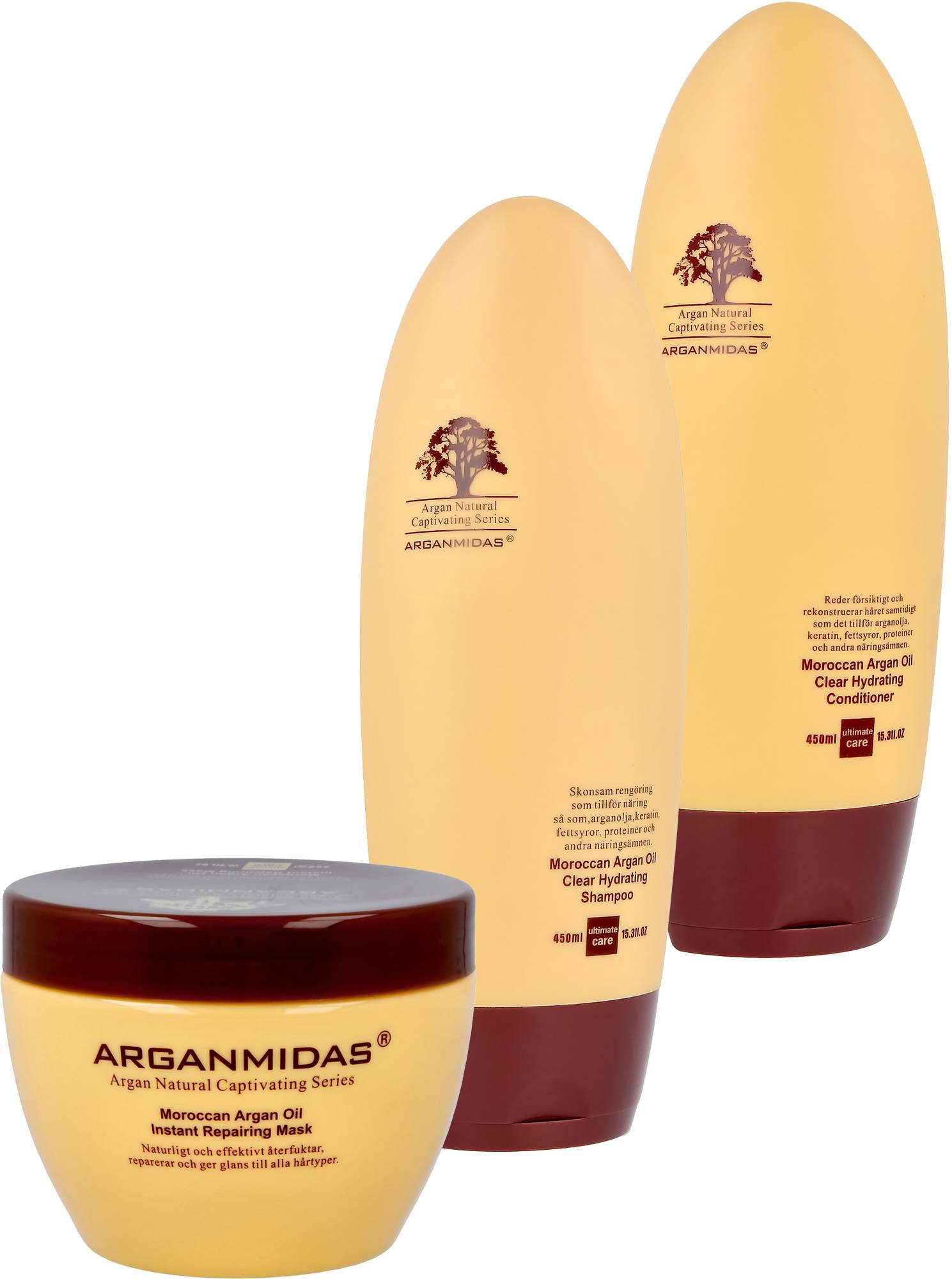 Arganmidas Clear Hydrating Bundle Shampoo 450 ml & Conditioner 450 ml & Mask 300 ml