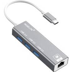 Ingelo 7 in 1 usb c hub för macbook pro 13 " 15 " adapter duo typ c 5 gbps pd 4k hdmi microsd/sd rj45 lan splitter metall usb hub