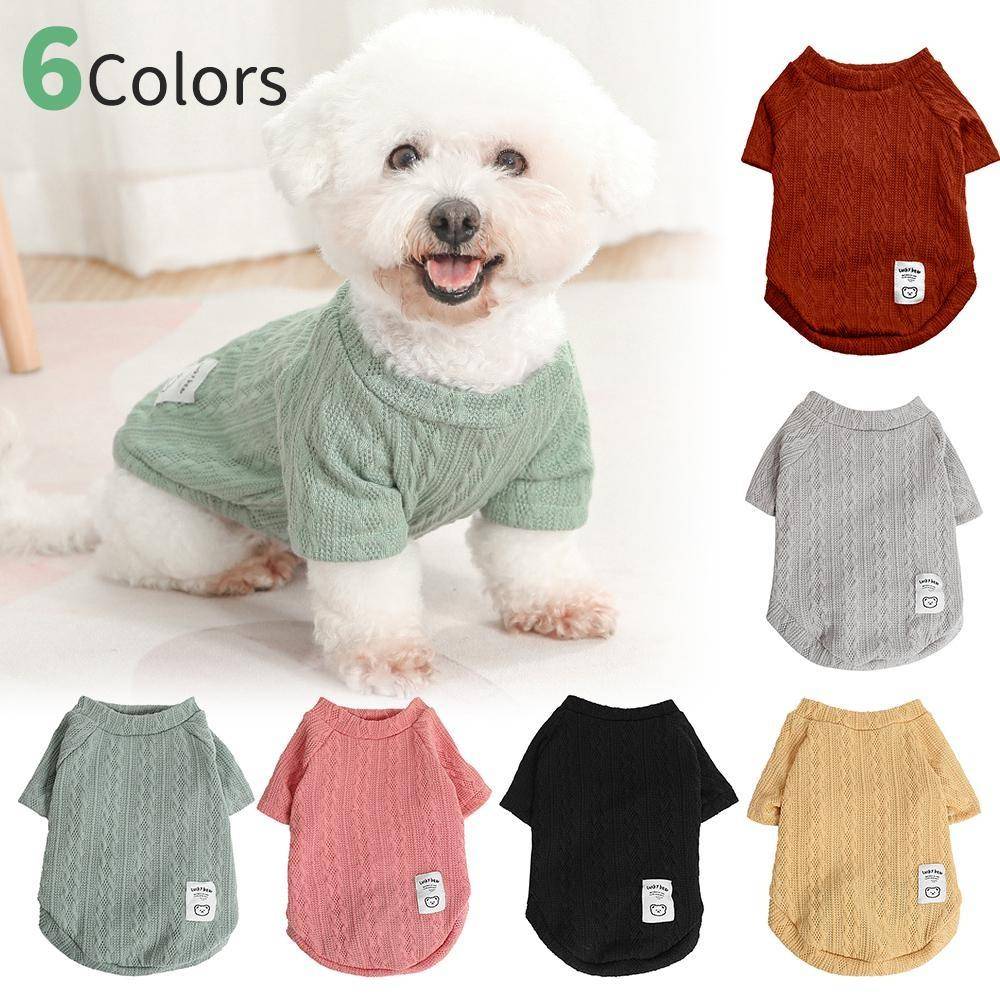 Hundkläder för små hundar hund stickad tröja kläder för hund chihuahua pudel vårkläder husdjur outfit rosa