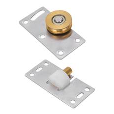 2 Sets Sliding Door Roller Brass Stainless Steel Pulley for Home Wardrobe and Closet 30mm OD