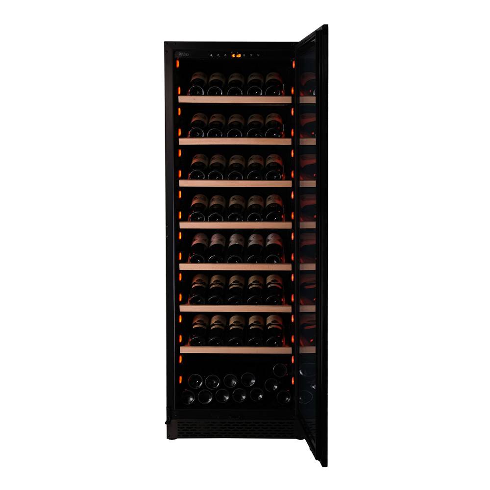 Pevino Majestic Display 159 flaskor - 1 zon - Svart glasfront