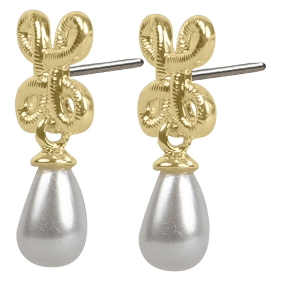 Snö Of Sweden Lacy Pearl Pendant Ear Gold White