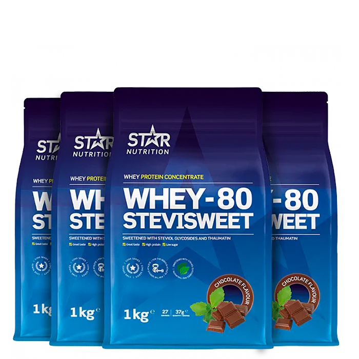 Valleprotein Star Nutrition Mix&Match Whey-80 SteviSweet Whey Protein 4 kg - Bodyman.dk