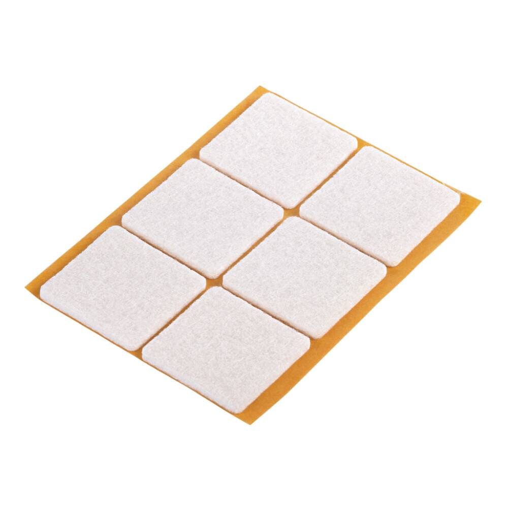 Filtpude 32x32 hvid selvklæbende 6 stk