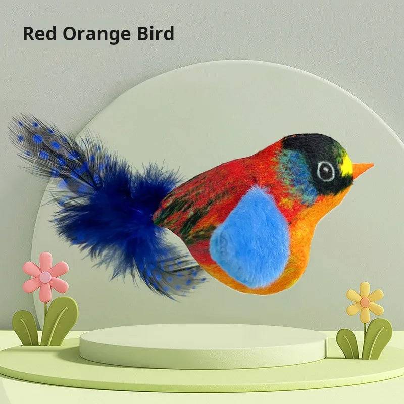 Interactive Bird Sound Cat Toy - Plush Hanging Teaser with Realistic Calls - red / S (S)