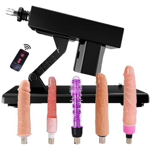 Fjärrstyrd sexmaskin, Love Machine sexleksaker för män och kvinnor, automatisk stötmaskin med 5 realistiska dildos och tillbehör 3XLR
