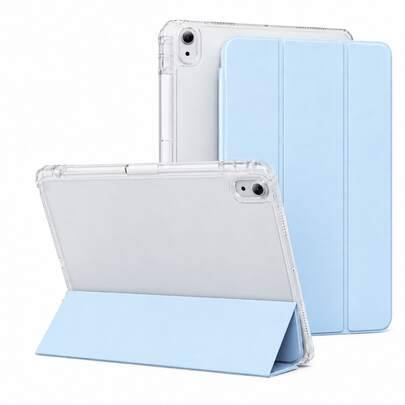 Skyddande fodral kompatibelt med iPad 11:e generationen, A16 skyddande fodral, tri-fold surfplatteskydd, matt baksida med pennfack, smart viloläge/väc - Vit isfärg (Multi-size)