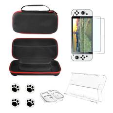 Switch OLED Model Storage Bag Set Switch OLED Separate Protective Cover Dedicated LCD Protective Film Shockproof Large Capacity Dustproof Holds 20