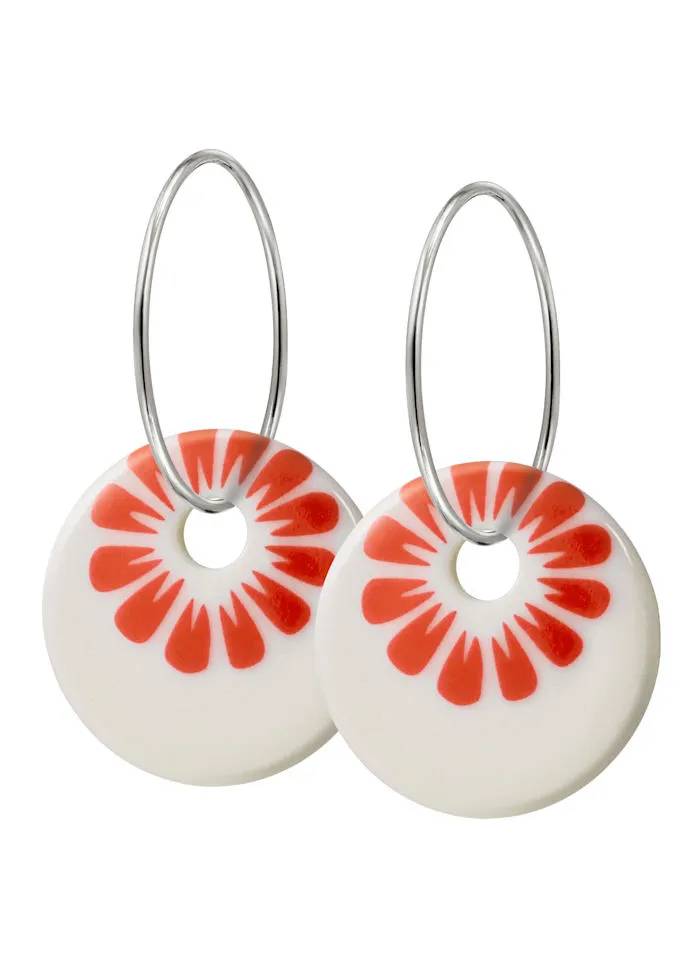 Scherning | Bloom Øreringe, Stor · Coral Red