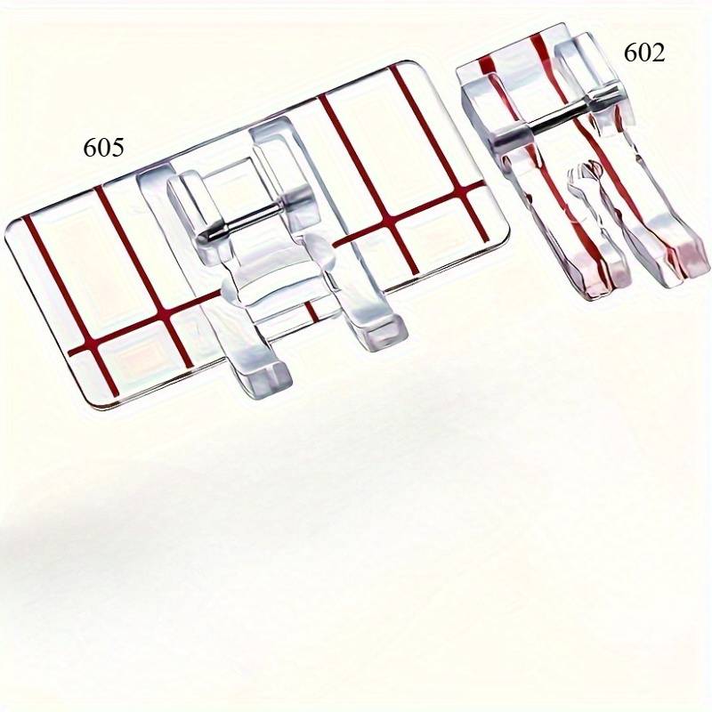 1set Of 2pcs 1/4" Quarter Inch Sewing Machine Presser Foot - Multi Functional Sewing Machine With Straight Seam Presser Foot/center Presser Foot- Fabric Guide With Multiple Holes