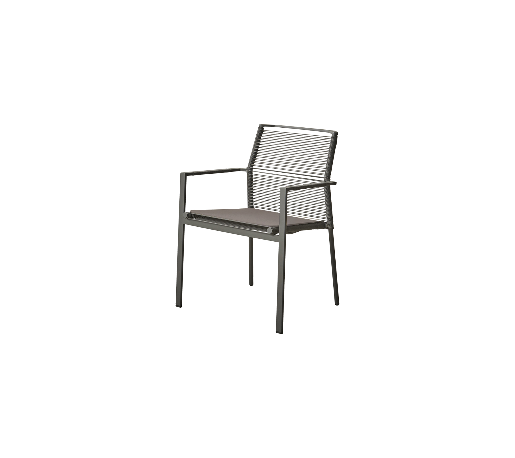 Edge stol, m/armlæn - Anthracite, stripe Rope / None