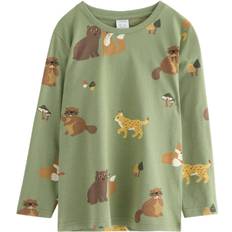 Lindex Top LS Forest Stl. 128 unisex - Blusar Från Magasin - Light Dusty Green (128)