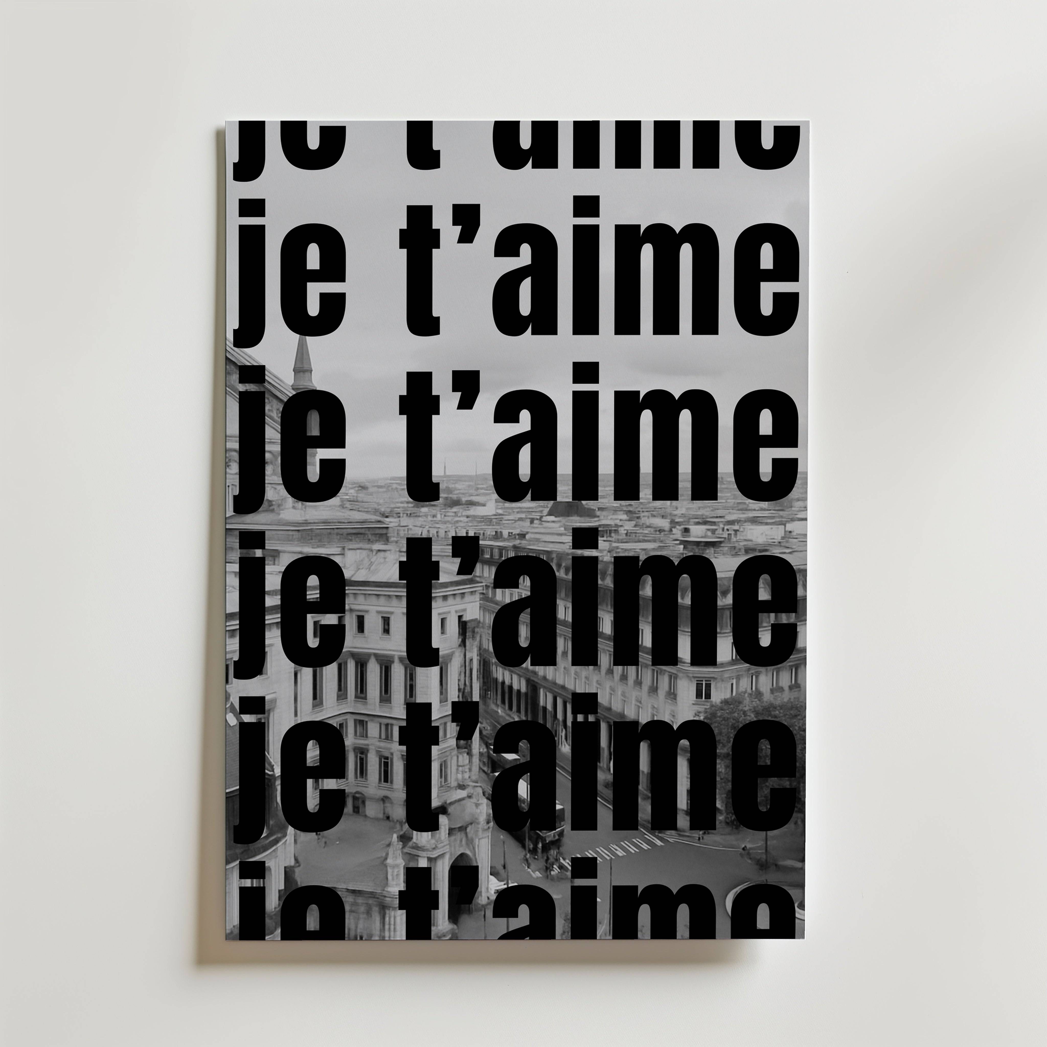 Je T'aime Paris Poster - Fine Art Poster 21x30 cm Utan passepartout