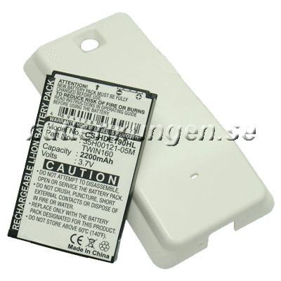 Batteri till HTC Hero mfl - 2.200 mAh - Vit