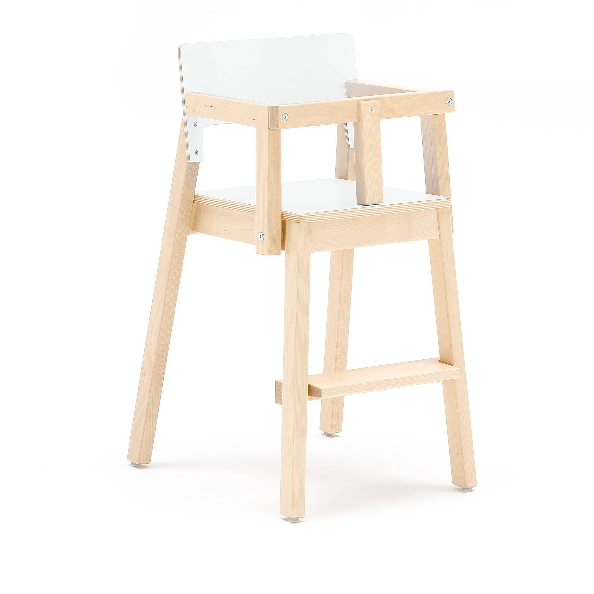 Hög barnstol LOVE, armstöd och bygel, höjd: 500 mm, vit laminat