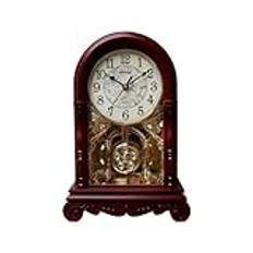 Bordklocka Stor Gammal Klocka Retro Kinesisk Bordsvisning Tid Musikklocka for Eldstad Mantel, Hylla, Desktop Skrivbordsklocka(Red)