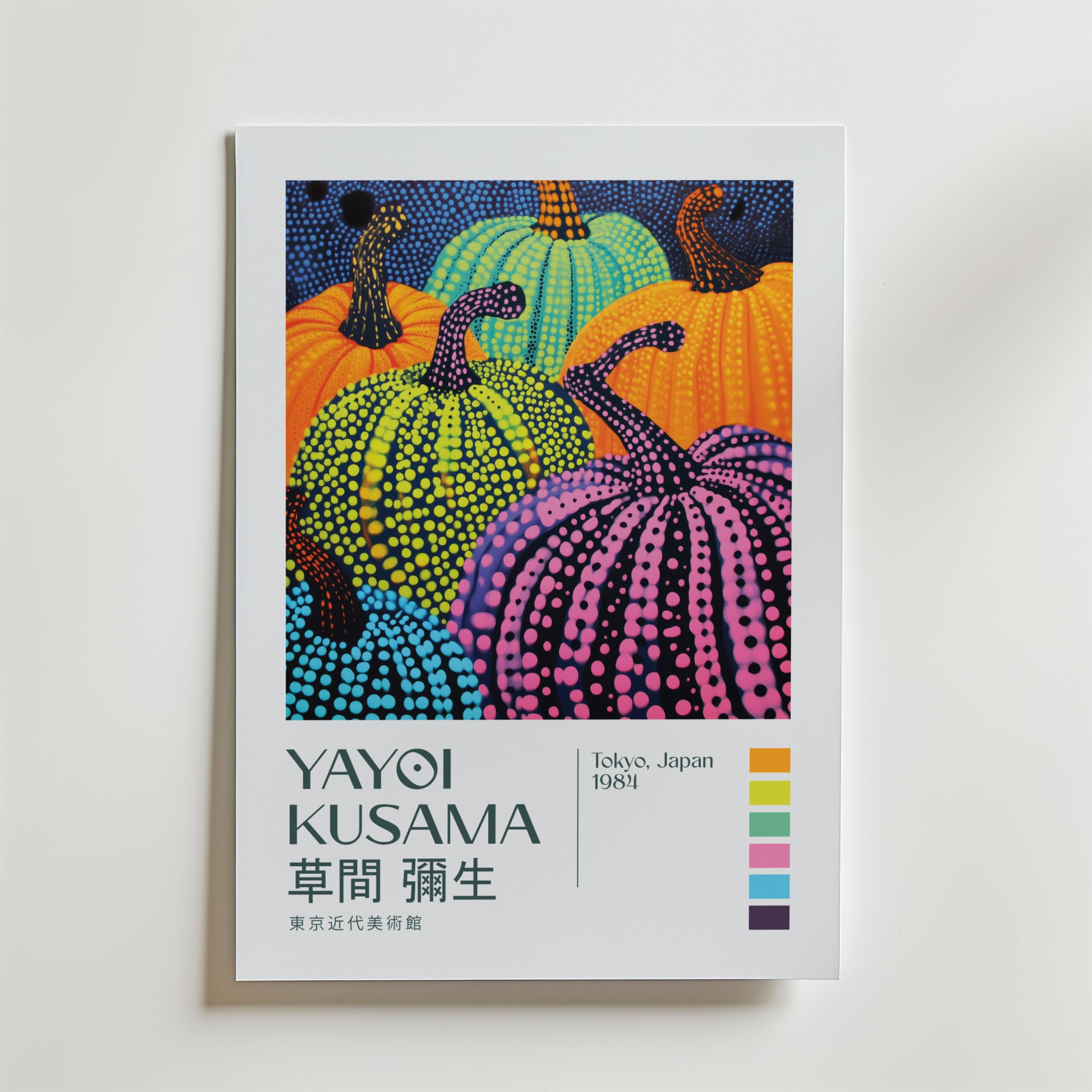 Yayoi Kusama Colorful Pumpkin Cluster Poster - Fine Art Poster 21x30 cm
