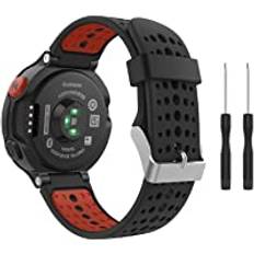 Fit-power Garmin Forerunner 235 klockarmband i mjukt silikon, ersättningsarmband för Garmin Forerunner 235/220/230/620/620/630/735 Smart Watch (svart och orange)