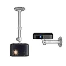 Projektor Projektorfäste hängande vägg Universal teleskopisk projektor Fast fäste hängande takfäste   Elektronisk utrustning för projektion(Silver)
