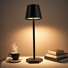 Modern trådlös skrivbordslampa - USB-driven LED-bordslampa med touch-dimmer, bärbar sänglampa, svart/vit, lämplig för sovrum, vardagsrum, kontor, utep (Typ A - svart,Typ A-guld)